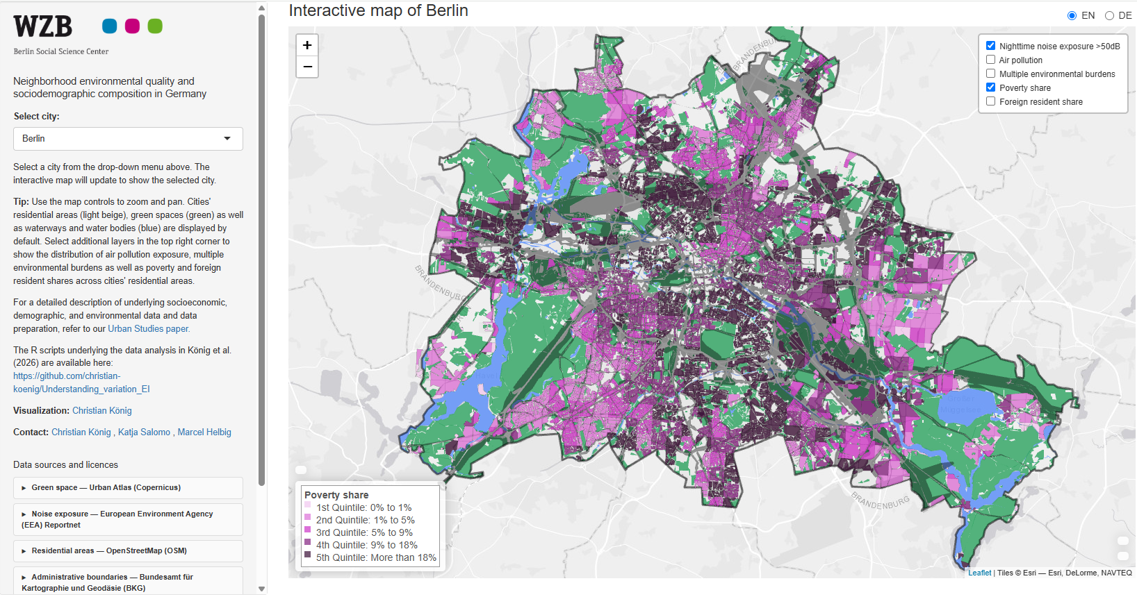 Screenshot of interactive map